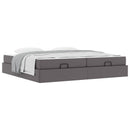 Sengeramme med madras med madras 2 pcs Grå PVC