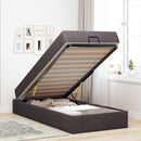 Sengeramme med madras 2 pcs Gyldenbrun Stof
