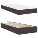 Sengeramme med madras 2 pcs Gyldenbrun Stof