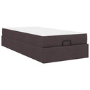 Sengeramme med madras 2 pcs Gyldenbrun Stof