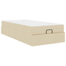 Sengeramme med madras 2 stk. Creme Stof