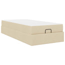 Sengeramme med madras 2 stk. Creme Stof