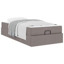 Sengeramme med madras 2 pcs Gråbrun Stof