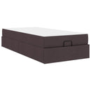 Sengeramme med madras 2 pcs Gyldenbrun Stof