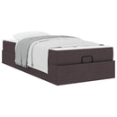 Sengeramme med madras 2 pcs Gyldenbrun Stof