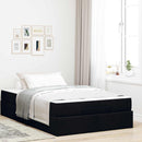 Sengeramme med madras 2 pcs Sort Stof