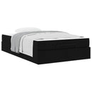Sengeramme med madras 2 pcs Sort Stof