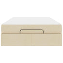 Sengeramme med madras 2 pcs Creme Stof