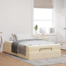 Sengeramme med madras 2 pcs Creme Stof