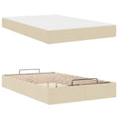 Sengeramme med madras 2 pcs Creme Stof