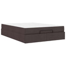 Sengeramme med madras 2 pcs Gyldenbrun Stof