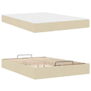 Sengeramme med madras 2 pcs Creme Stof