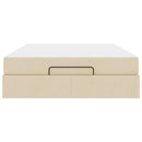 Sengeramme med madras 2 pcs Creme Stof