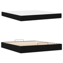 Sengeramme med madras 2 pcs Sort Stof