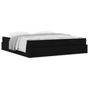 Sengeramme med madras 2 pcs Sort Stof