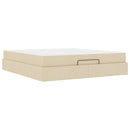 Sengeramme med madras 2 pcs Creme Stof