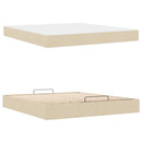 Sengeramme med madras 2 pcs Creme Stof