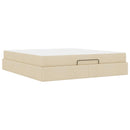 Sengeramme med madras 2 pcs Creme Stof