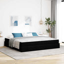Sengeramme med madras med madras 2 pcs Sort Stof