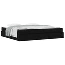 Sengeramme med madras med madras 2 pcs Sort Stof