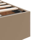 Seng med opbevaring og madras med madras 2 pcs Cappuccino Læder
