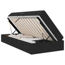 Seng med opbevaring og madras Sort 90 x 190 cm Polyester