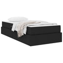 Seng med opbevaring og madras Sort 90 x 190 cm Polyester