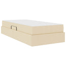 Seng med opbevaring og madras Creme 90 x 190 cm Polyester