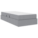 Seng med opbevaring og madras Lysegrå 90 x 200 cm Polyester