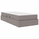 Seng med opbevaring og madras Gråbrun 90 x 200 cm Polyester