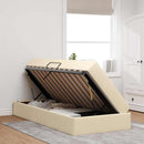 Seng med opbevaring og madras Creme 90 x 200 cm Polyester