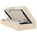 Seng med opbevaring og madras Creme 90 x 200 cm Polyester