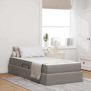 Seng med opbevaring og madras Gråbrun 100 x 200 cm Polyester