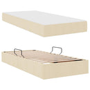 Seng med opbevaring og madras Creme 100 x 200 cm Polyester