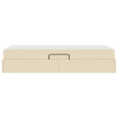 Seng med opbevaring og madras Creme 100 x 200 cm Polyester