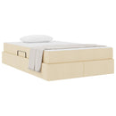 Seng med opbevaring og madras Creme 120 x 190 cm Polyester