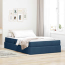Seng med opbevaring og madras Blå 120 x 190 cm Polyester