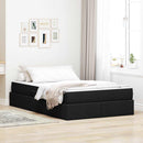 Seng med opbevaring og madras Sort 120 x 200 cm Polyester