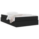 Seng med opbevaring og madras Sort 120 x 200 cm Polyester