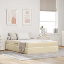 Seng med opbevaring og madras Creme 140 x 190 cm Polyester
