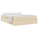 Seng med opbevaring og madras Creme 140 x 190 cm Polyester