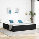 Seng med opbevaring og madras Sort 200 x 200 cm Fløjl