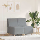 Modulsofa enhed uden arme 2 pcs Lysegrå 55 x 74 x 82 cm Stof