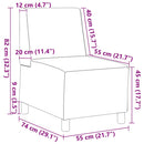 Modulsofa enhed uden arme 2 pcs Lysegrå 55 x 74 x 82 cm