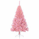 Kunstig Forbelyst Juletræ med 150 LED'er Lyserød 120 cm PVC