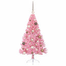 Kunstig Forbelyst Juletræ med 150 LED'er Lyserød 120 cm PVC