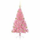 Kunstig Forbelyst Juletræ med 150 LED'er Lyserød 120 cm PVC
