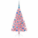 Kunstig Forbelyst Juletræ med 150 LED'er Lyserød 120 cm PVC