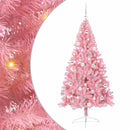 Kunstig Forbelyst Juletræ med 300 LED'er Lyserød 180 cm PVC