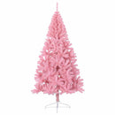 Kunstig Forbelyst Juletræ med 300 LED'er Lyserød 180 cm PVC
